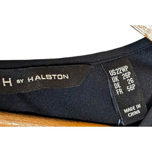 H By Halston Pleated Bell Sleeve Dress Black Sz 22WP NWOT - Picture 2 of 4